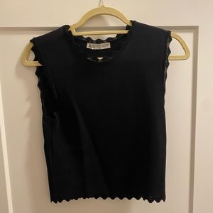 BRAND NEW: black scalloped top